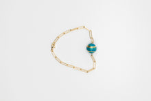 Load image into Gallery viewer, Bracciale argento dorato Padel turchese e oro