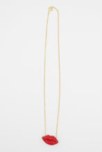 Load image into Gallery viewer, Lolita necklace in 18 kt gold and enamelled ceramic mouth