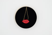 Load image into Gallery viewer, Lolita necklace in 18 kt gold and enamelled ceramic mouth