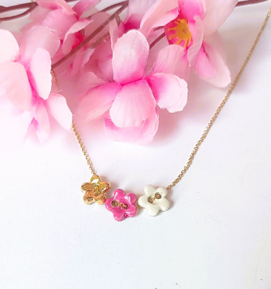 Collana fiori smalto oro bordeaux - Gioielli - Collane - di Creazio... | su Collana fiori smalto oro bordeaux - Gioielli - Collane - di Creazio... | su