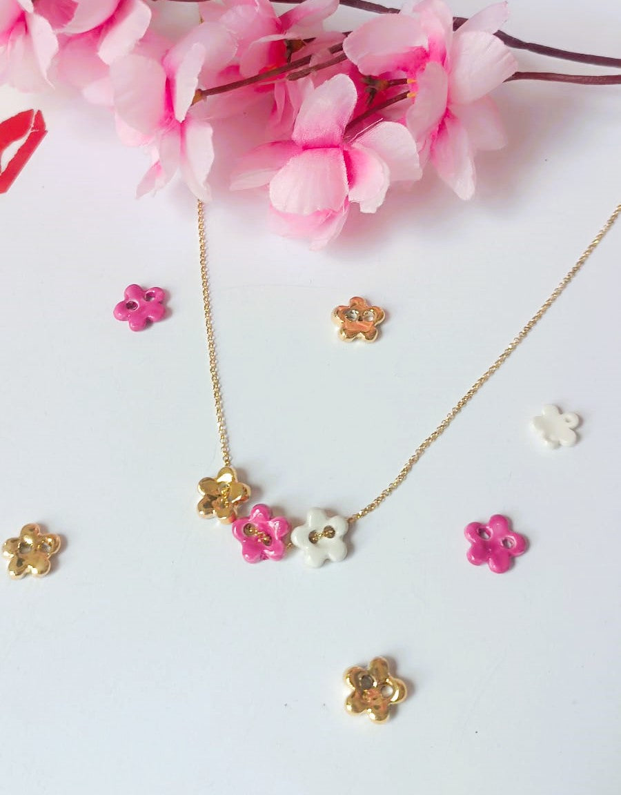Collana Fiore Rosato Gaia RZGA43